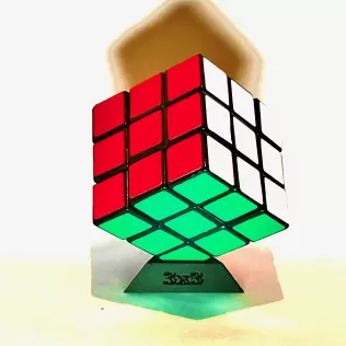 Rubik´s Cube 3x3 stand with writing