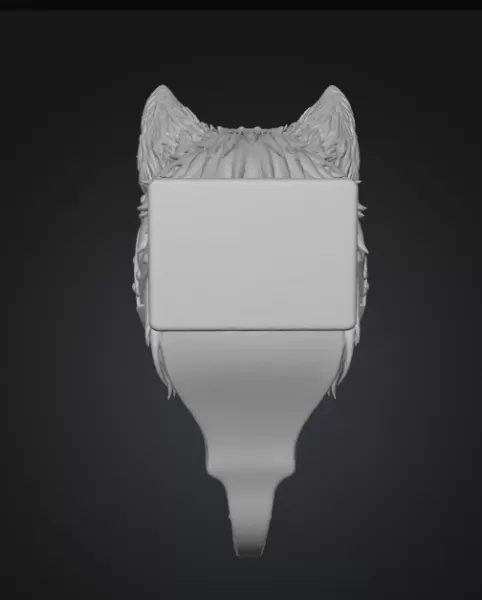 STL Description – Steampunk Wolf Wall Hook - Model preview 4