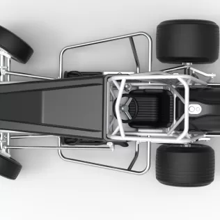 Vintage Dirt Silver Crown Car while turning Scale 1:25 - Model thumbnail 11