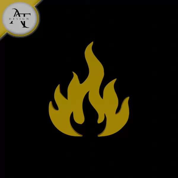 Simple Flame Symbol - 2D Art - Model preview 1