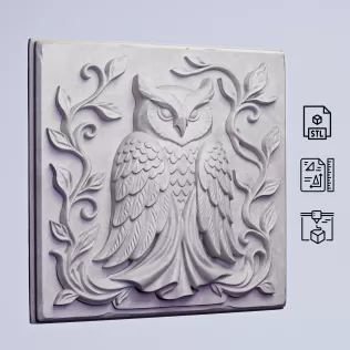 Decorative Owl Panel #RoZ - Model thumbnail 4