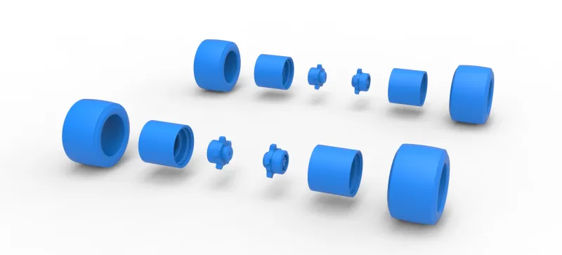 Wheel Set of Vintage Asphalt Modified stock car Scale 1:25 - Model preview 8