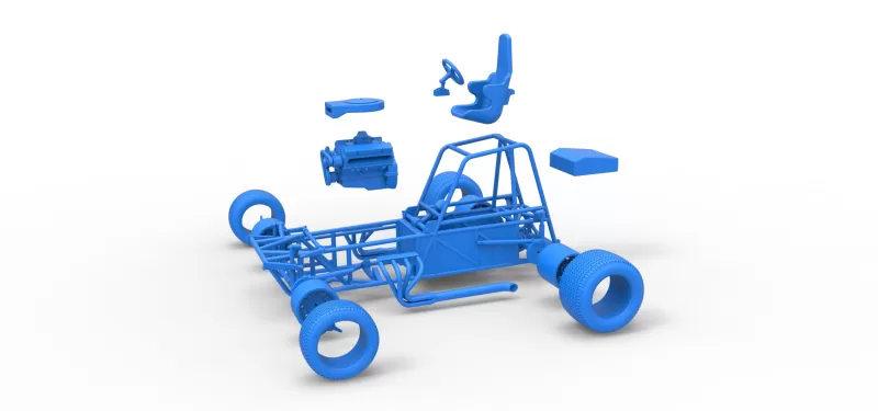 Vintage Dirt Modified stock car Base Version 4 Scale 1:25 - Model preview 24