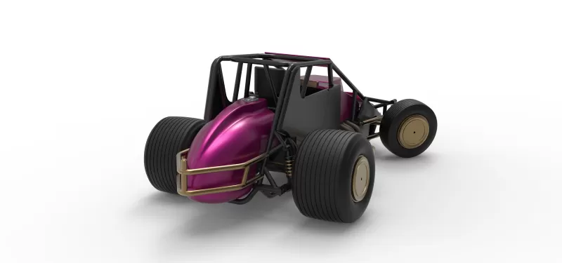 Dirt Silver Crown Car while turning Scale 1:25 - Model preview 18