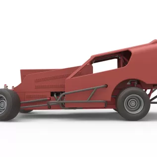 Vintage Dirt Modified stock car Version 4 while turning 1:25 - Model thumbnail 9
