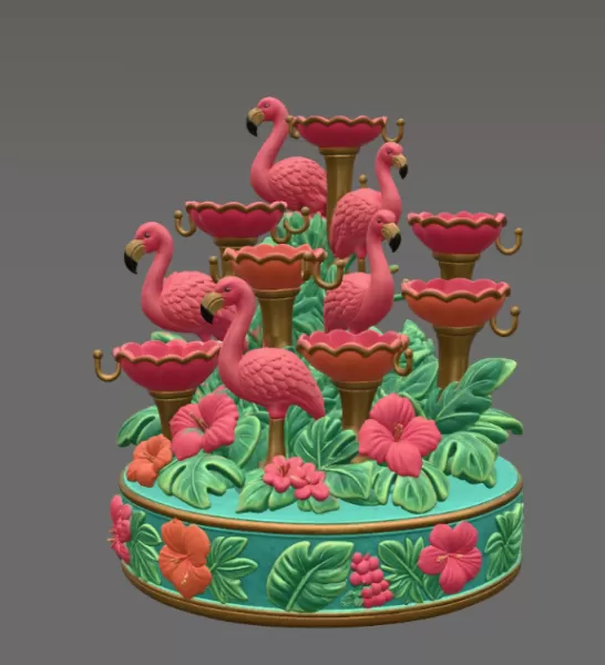 Flamingo Jewelry Organizer STL File for 3D Print - Model preview 6