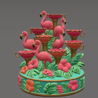 Flamingo Jewelry Organizer STL File for 3D Print - Model thumbnail 6