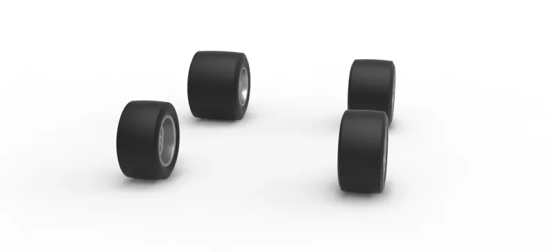 Wheel Set of Vintage Pavement Sprint car Scale 1:25 - Model preview 3