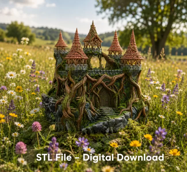 Enchanted Thornwood Fortress STL File for 3D Print - Model preview 1