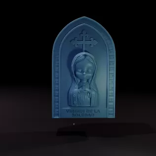 Virgen de la Soledad Estilo Chibi - Modelo 3D Imprimible - Model thumbnail 2