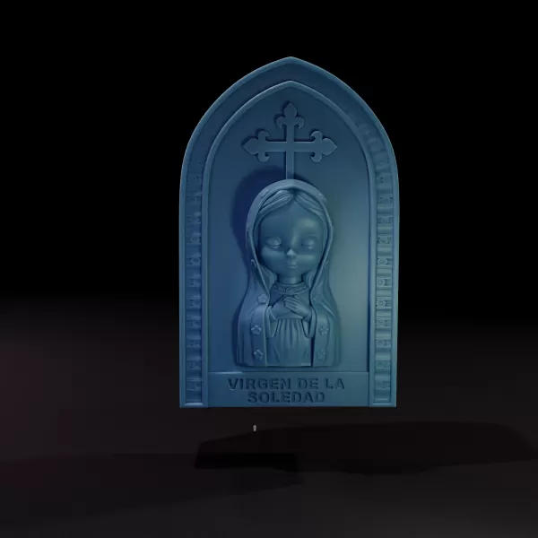 Virgen de la Soledad Estilo Chibi - Modelo 3D Imprimible - Model preview 2