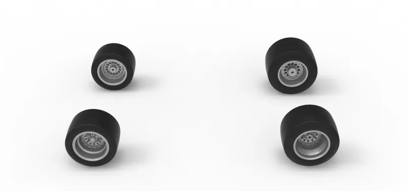 Wheel set of Asphalt Supermodified stock car V3 Scale 1:25 - Model preview 5