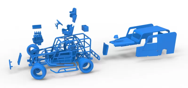 Dwarf car while turning Scale 1:25 - Model preview 28