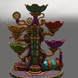 Steampunk Clockwork Bowl Organizer STL File for 3D Print - Model thumbnail 12