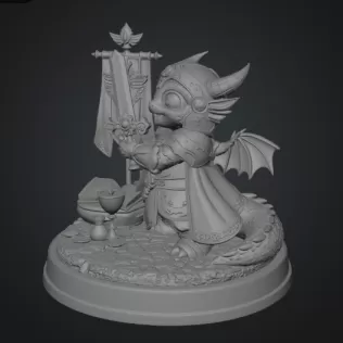Holy Knight Dragon STL File for 3D print - Model thumbnail 10