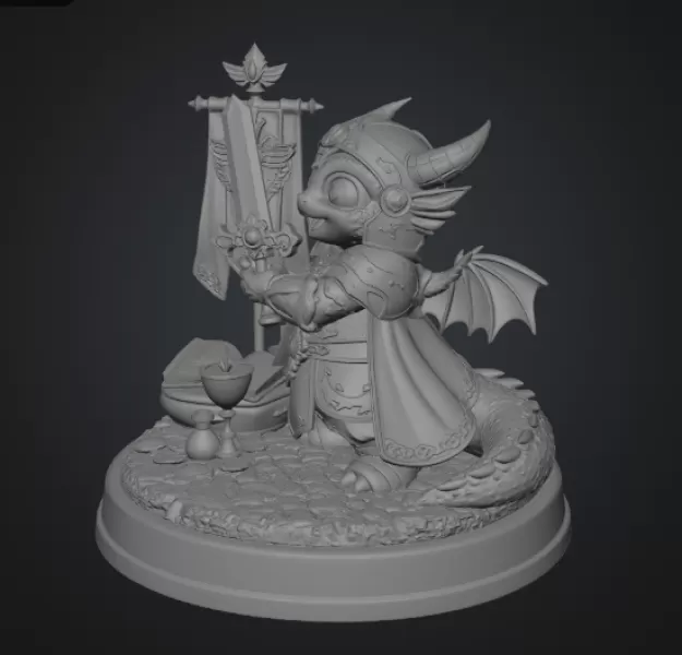 Holy Knight Dragon STL File for 3D print - Model preview 10