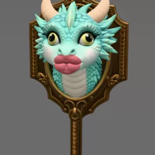 Funny Kiss Dragon Wall Hook STL File for 3D Print - Model thumbnail 3