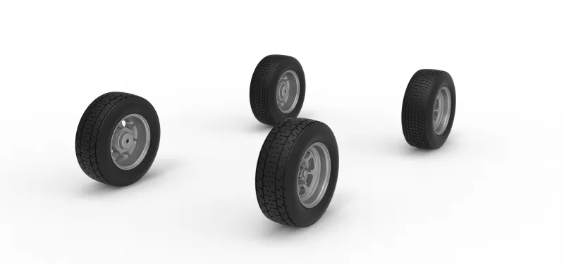 Wheel Set of Mod Lite Race car Scale 1:25 - Model preview 2