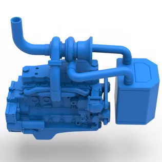 Engine of Pro Stock Pulling Tractor Scale 1:25 - Model thumbnail 14