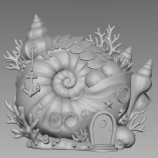 Ocean Shell House – STL File for 3D Printing - Model thumbnail 4