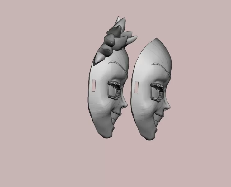 Kimetsu no yaiba akaza mask cosplay demon slayer - Model preview 3