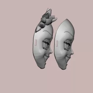 Kimetsu no yaiba akaza mask cosplay demon slayer - Model thumbnail 3
