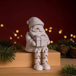 Flexi Santa Claus with Gift | Sitting Christmas Articulated - Model thumbnail 2