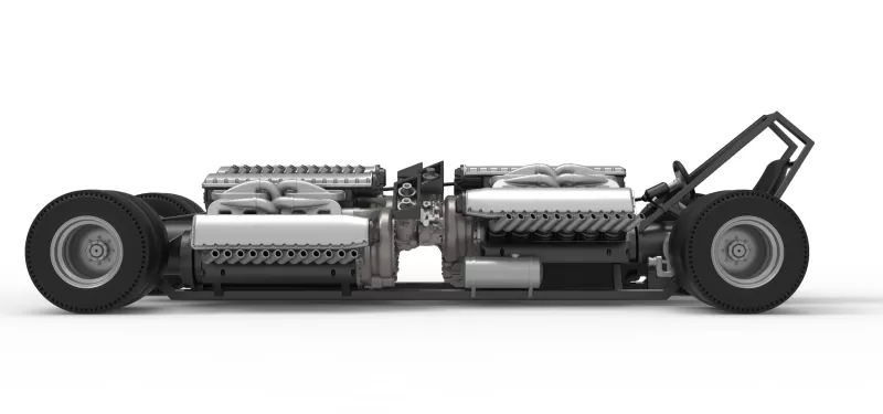 Vintage AWD Dragster Base Scale 1:25 - Model preview 9