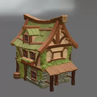 Enchanted Harvest Cottage STL File for 3D Print - Model thumbnail 7