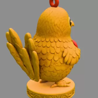 Cute Blue Bird with Heart STL – Adorable 3D Printable Ornament - Model thumbnail 3