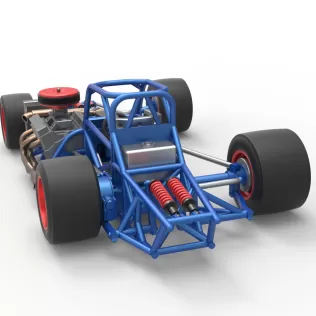 Supermodified front engine race car Base Version 4 Scale 1:25 - Model thumbnail 14