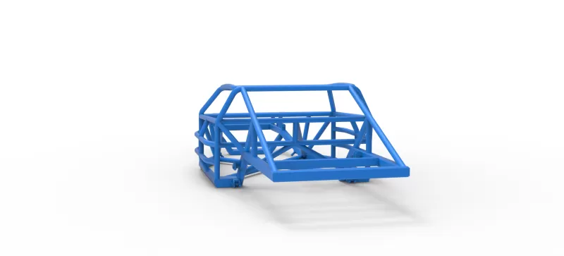 Frame of Vintage Dirt late model Race car Version 2 Scale 1:25 - Model preview 11