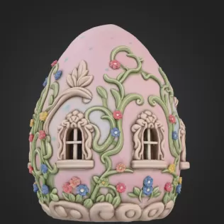 Fantasy Egg Cottage House – STL File 3D Printable - Model thumbnail 5