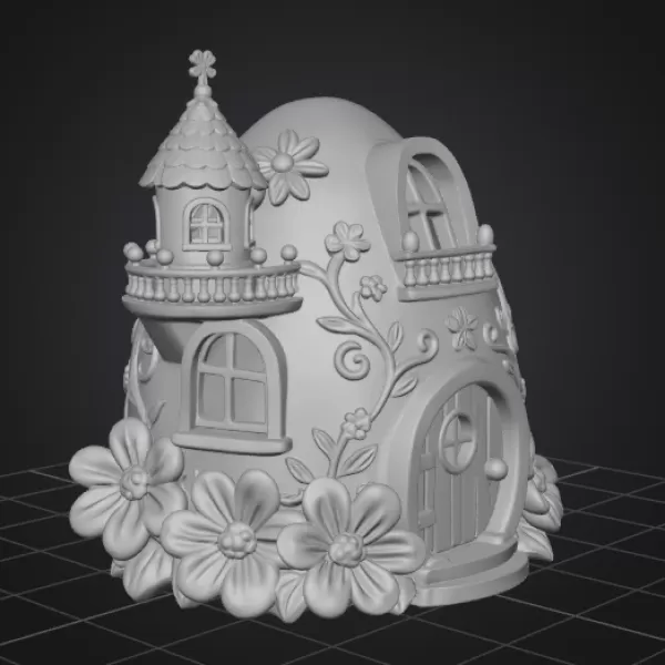 Fantasy Egg Fairy House STL File 3D Printable - Model preview 11