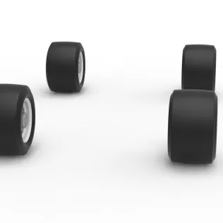 Wheel Set of Vintage Asphalt Modified stock car Scale 1:25 - Model thumbnail 3