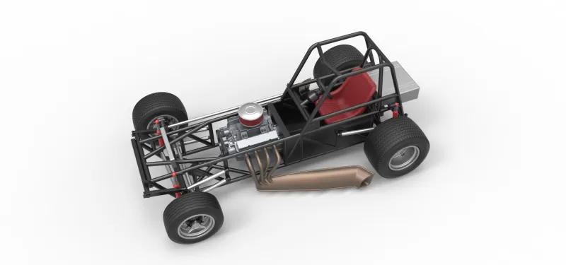 Vintage Dirt Modified stock car Base Version 3 Scale 1:25 - Model preview 4