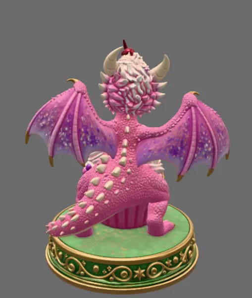 Cute Fantasy Dessert Dragon STL for 3D Printing - Model preview 5