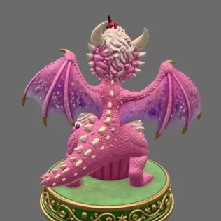 Cute Fantasy Dessert Dragon STL for 3D Printing - Model thumbnail 5