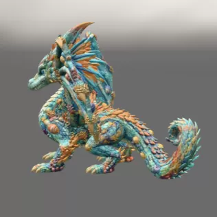 Ocean Bloom Dragon STL File for 3D Print - Model thumbnail 7