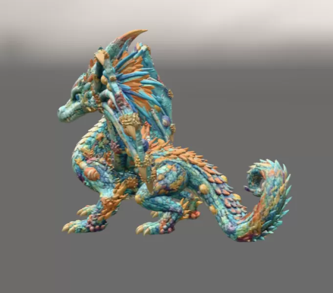 Ocean Bloom Dragon STL File for 3D Print - Model preview 7