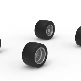 Wheel set of Asphalt Supermodified stock car V3 Scale 1:25 - Model thumbnail 2