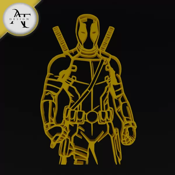 Deadpool - Marvel - Silhouette - 2D Wall Art Decor - Model preview 1
