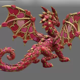 Heartwing Dragon STL File for 3D Print - Model thumbnail 8