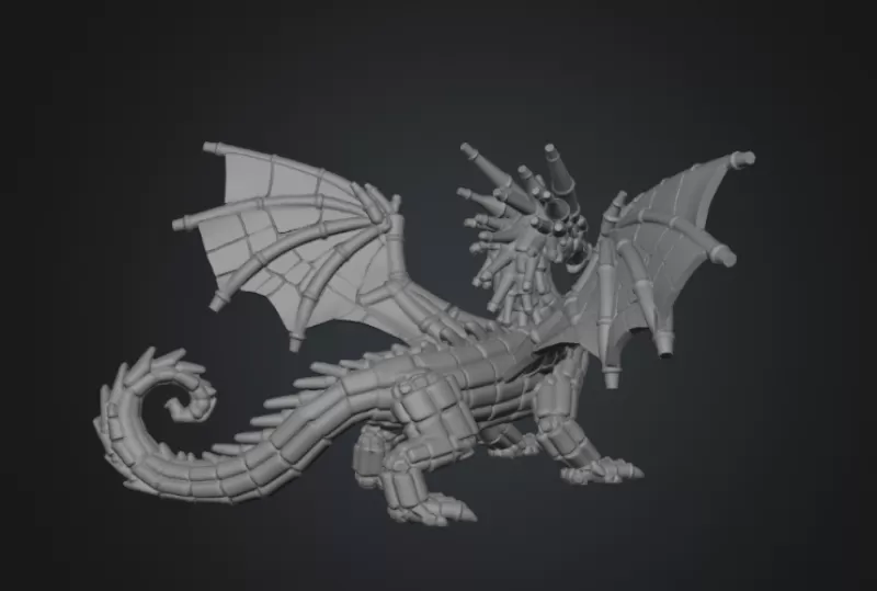 Stained Glass Dragon STL File for 3D Print - Model preview 13
