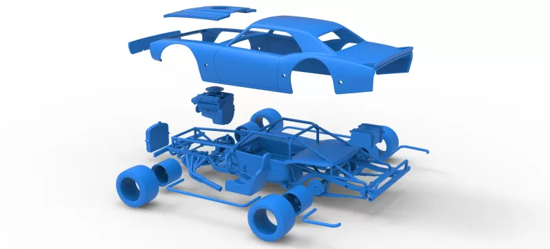 Vintage Asphalt Modified stock car V12 Scale 1:25 - Model preview 29