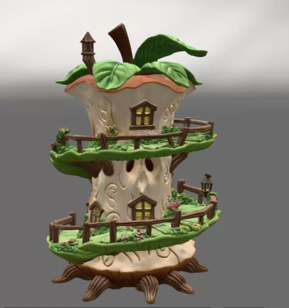 Enchanted Apple Core House STL File for 3D Printing - Model preview 5