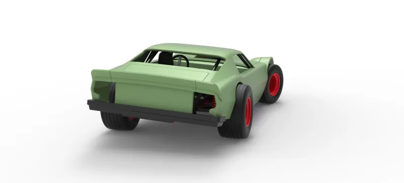 Vintage Dirt late model Race car Version 3 while turning 1:25 - Model preview 18
