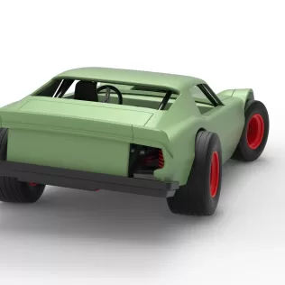 Vintage Dirt late model Race car Version 3 while turning 1:25 - Model thumbnail 18