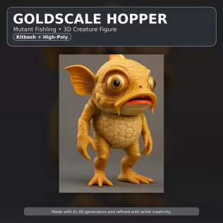 Oddball Creature Set – Fantasy Weirdlings Kitbash High-Poly 3D - Model thumbnail 6