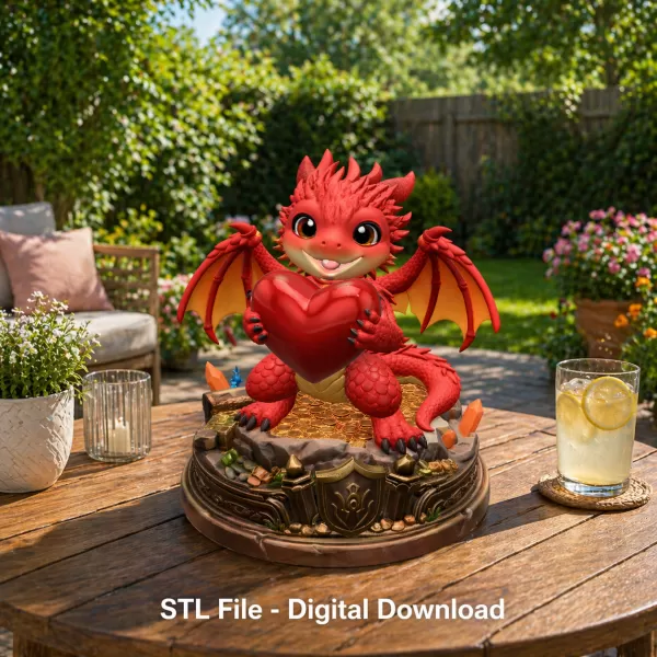 Love Dragon STL File for 3D Printing - Model preview 1